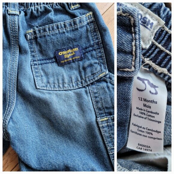 Lot of 3 Baby Jeans Overalls OshKosh B'gosh Polo Jeans Co. - Picture 11 of 12